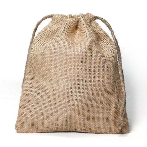 Jutekangaskassi narulla - 18 x 21 cm beige