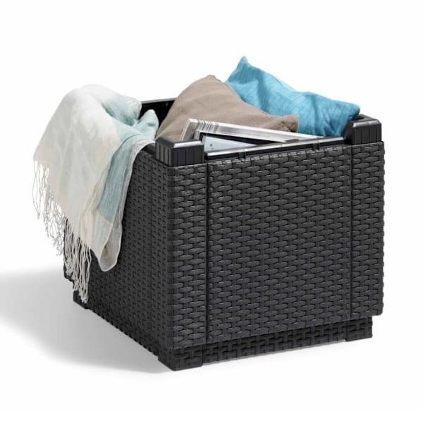 Keter Graphite Cube Storage Ottoman 213816 422801 Grafitgrå