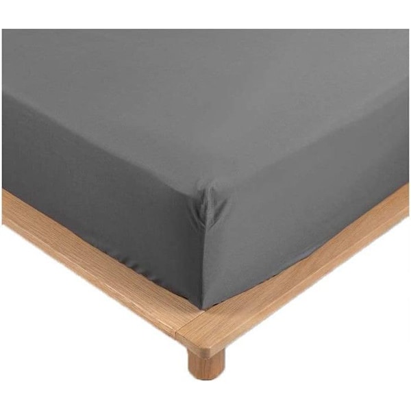 Drap Housse - Percale - Antracit - 90x190cm - Sängklädsel 30cm - Hög Kvalitet Antracit