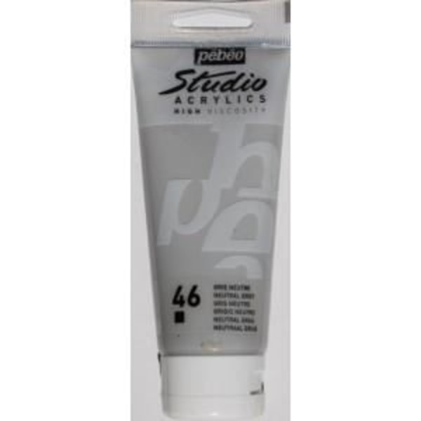 Akrylmaling - Pébéo - Studio - Neutral grå - 100 ml - Satin Neutral grå