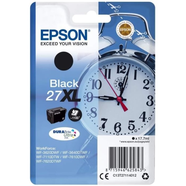EPSON 27 XL svart bläckpatron - Väckarklocka - Hög kapacitet 17,7 ml