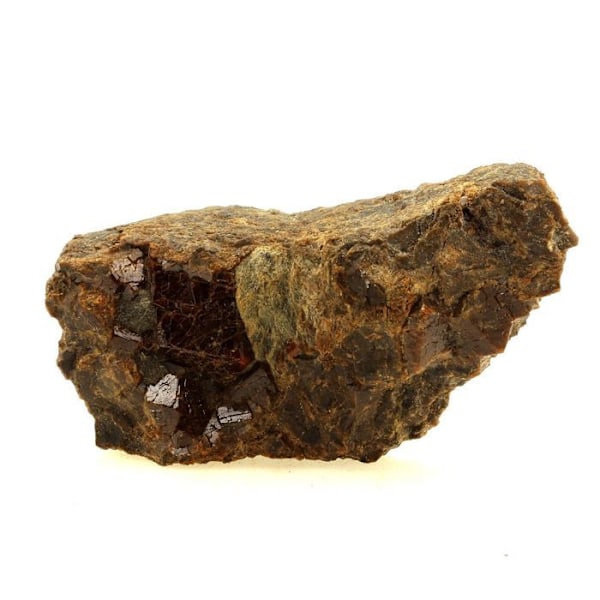 Sten og mineraler. Grossulær granat-Andradite. 381,1 ct. Pyrénées-Orientales, Frankrig.. Röd
