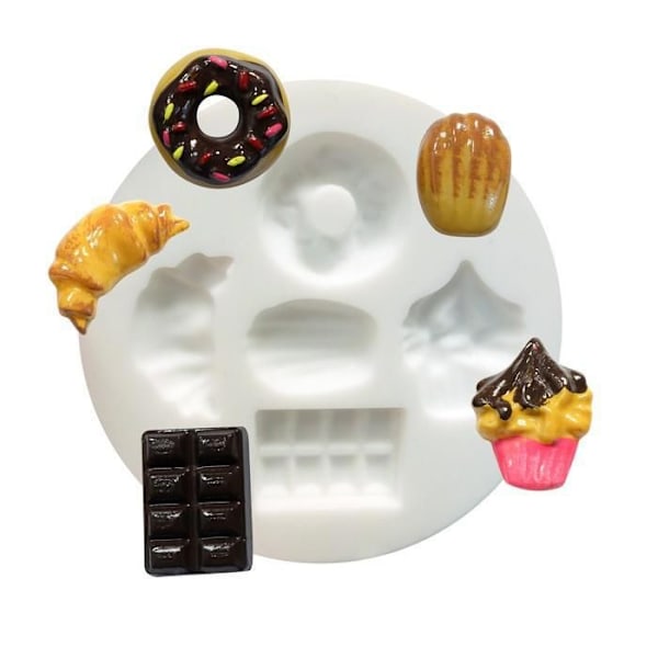 Silikoneform - DTM fritid - Mini godbidsform - 7 cm - 5 former - Non-stick Rosa