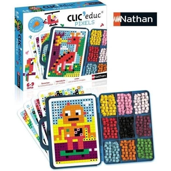 CLIC EDUC PIXELS - Luomispeli - NATHAN - Väriymmärrys ja mielikuvitus! Flerfärgad