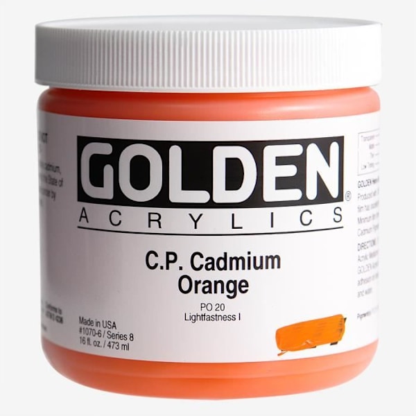 Golden : Heavy Body Akrylmaling : 473ml : Ren Kadmium Orange