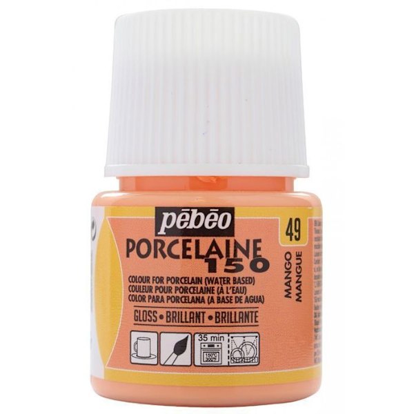 Blank vandbaseret porcelænsmaling - Mango - 45 ml Orange