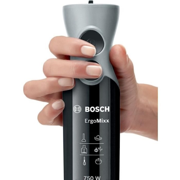 Mixeur Plongeant BOSCH ErgoMixx MSM67160 – Effekt på 750 W – Mini-hakker og piskeris inkluderet - Sort