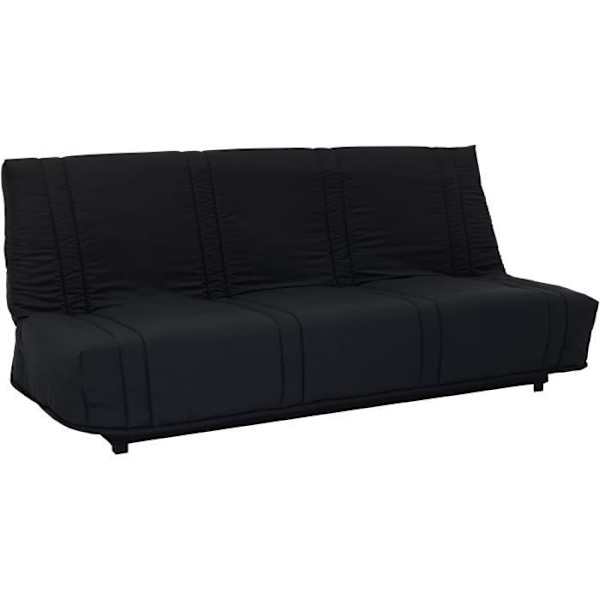 3-personers sovesofa - Sort stof - Moderne stil - L 193 x D 92 cm - LENA Svart