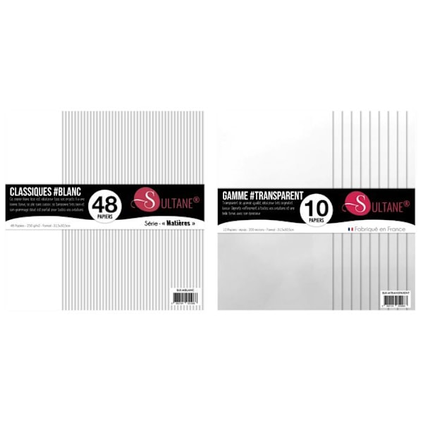 Packs Scrapbooking Vitt och Transparent papper för att prägla Vit