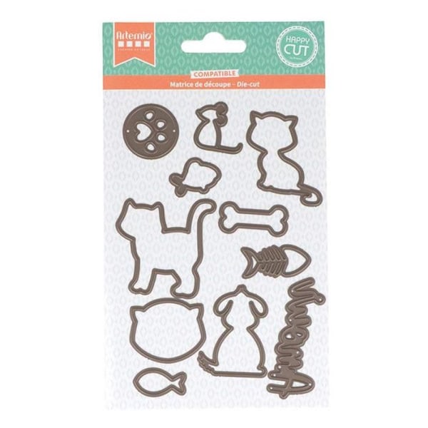 Udsnitsskabeloner - Artemio - Dyr - 11 die - Kompatible med Mini Happycut - Multifarvet