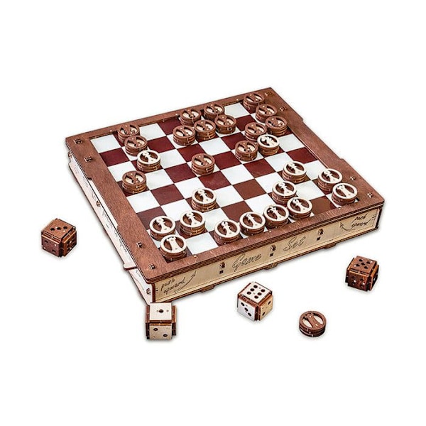 Byggespil - EWA ECO-WOOD-ART - Spilsæt - 3D mekanisk puslespil - Blandet - Naturligt træ - Indendørs Beige