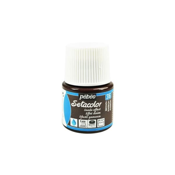 Tygfärg - PéBéo - Setacolor - Mockaeffekt - Brun - 45 ml brun