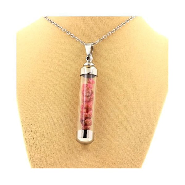 Kivet ja mineraalit. Raw Spinel -kaulakoru. 50 mm putkimalli. Svart