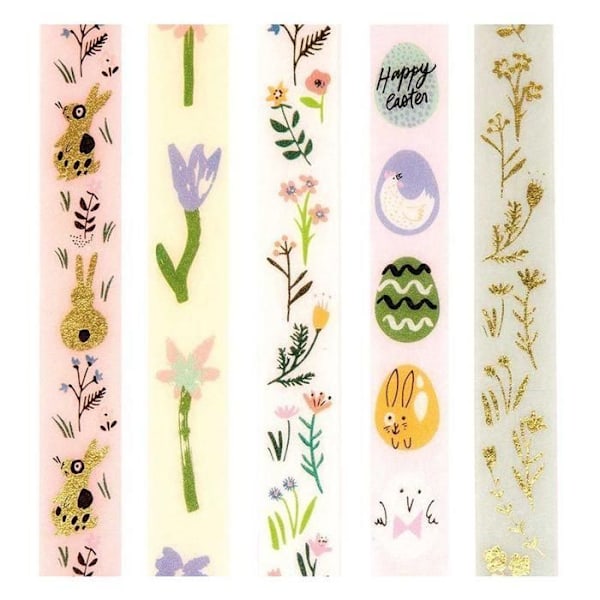Masking Tape - Rico Design - Påske - 1,5 cm x 10 m - Multifarvet - 5 stk. Flerfärgad