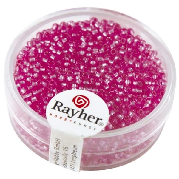 RAYHER Rocailles 2mm Ø Rosor Mörkrosa