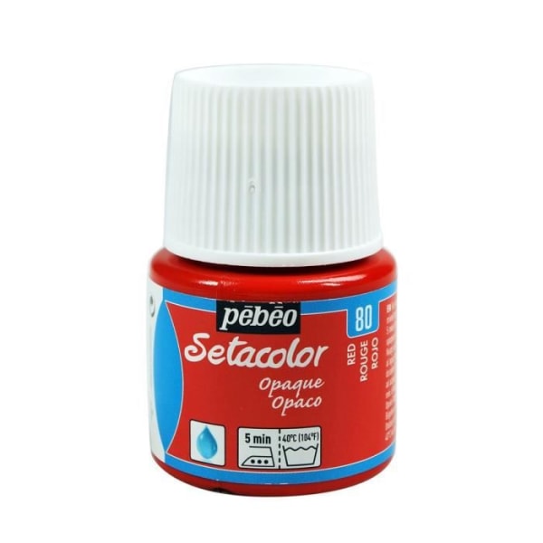 Stofmaling - PéBéo - Setacolor uigennemsigtig - Rød - 45 ml - Tåler vask Röd