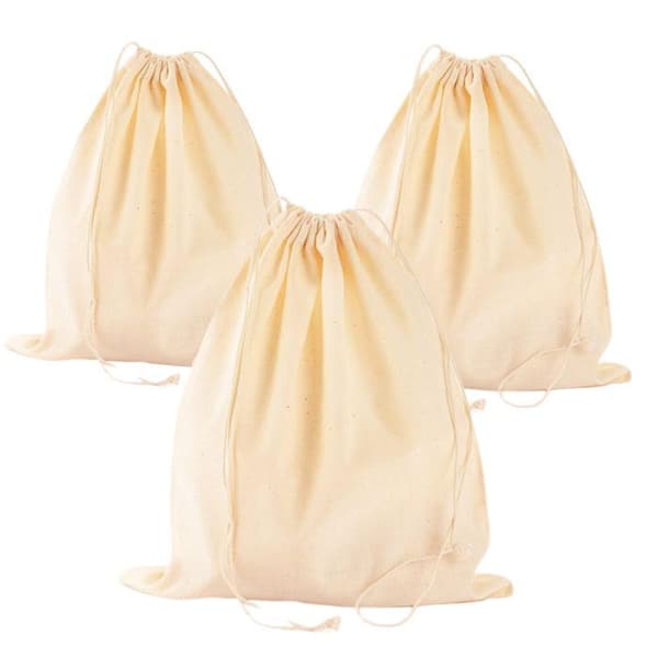 3 bomullspåsar för att dekorera 24 x 29 cm beige