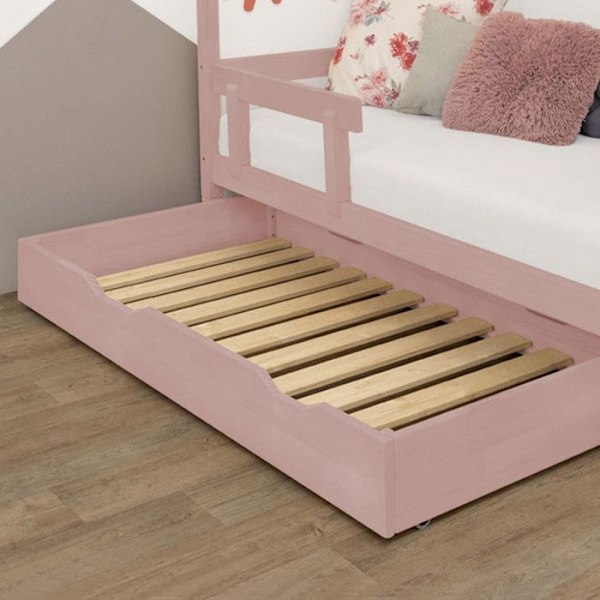 90 x 160 sengeskuffe med BUDDY sengebund - pastel pink Rosa