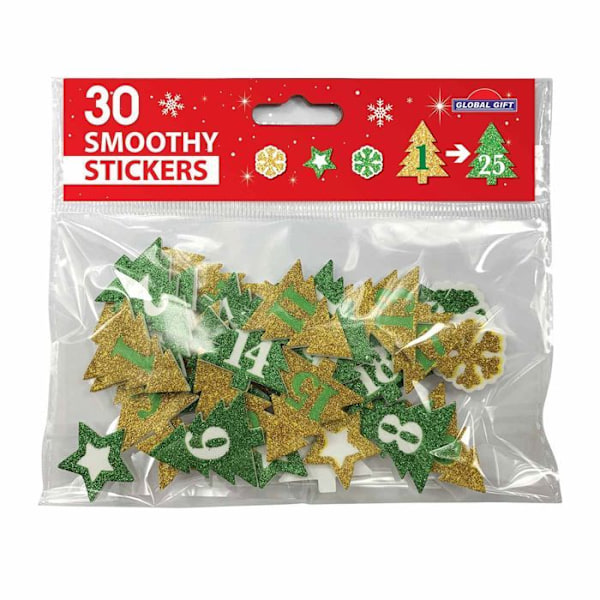 EVA Foam Stickers för Adventskalender - Julgranar Grön