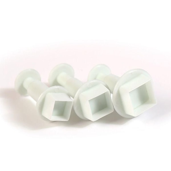 3 st plastkutter - fyrkantiga Vit