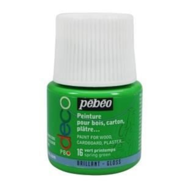 Akrylfärg - Pébéo - P.BO Déco - Vårgrön - 45ml - Blank Vårgrönt