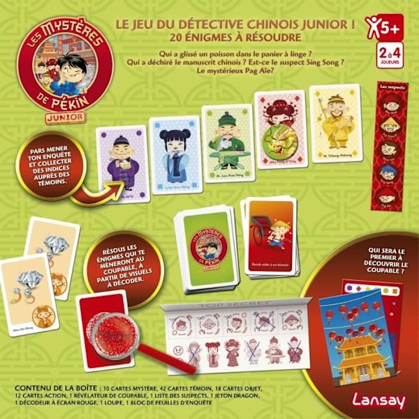 LANSAY - THE MYSTERIES OF BEIJING - Brætspil - Juniorversion - 2 til 4 spillere - Fra 5 år Flerfärgad