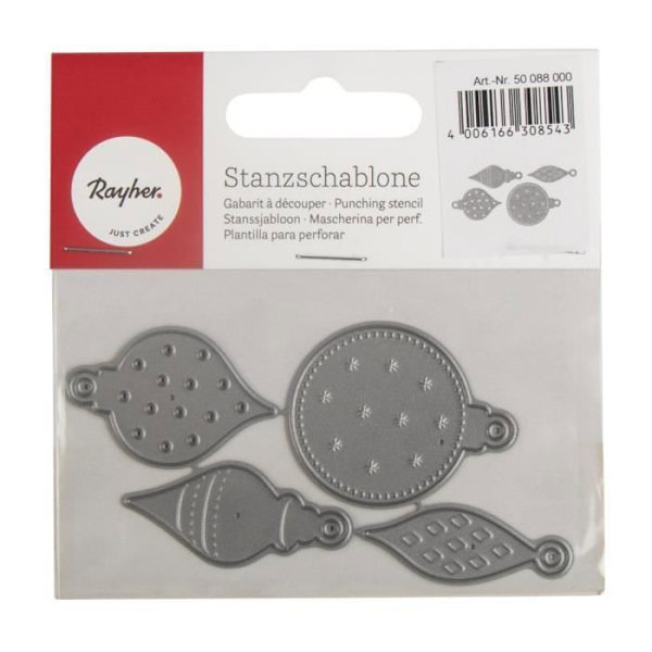 Kit Stansar: Julgran Boll, 1,2x3,7cm-3,2x4cm, sct.-LS 4pces