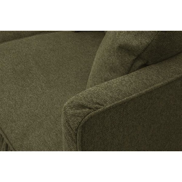 CONSTANCE 4-sits fast soffa - Grönt tyg - Ben i massivt trä - L 212 x H 87 x D 93 cm Grön