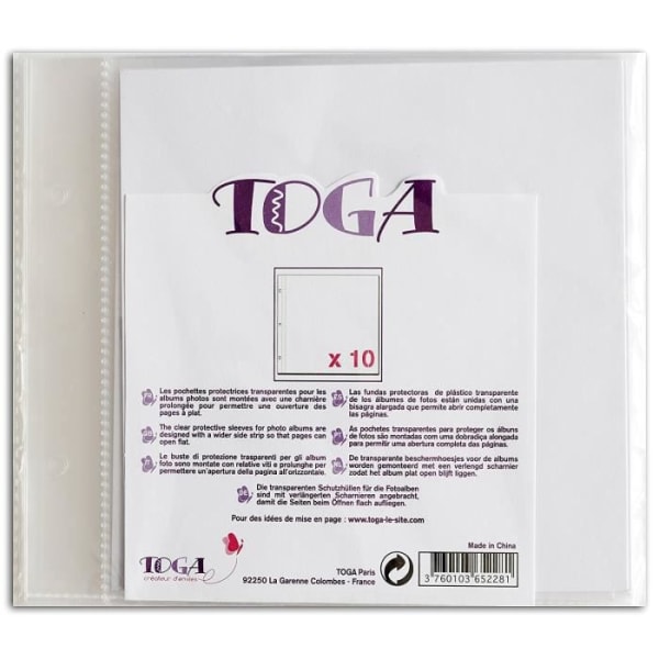 TOGA Set med 10 transparenta albumfodral 20x20 cm