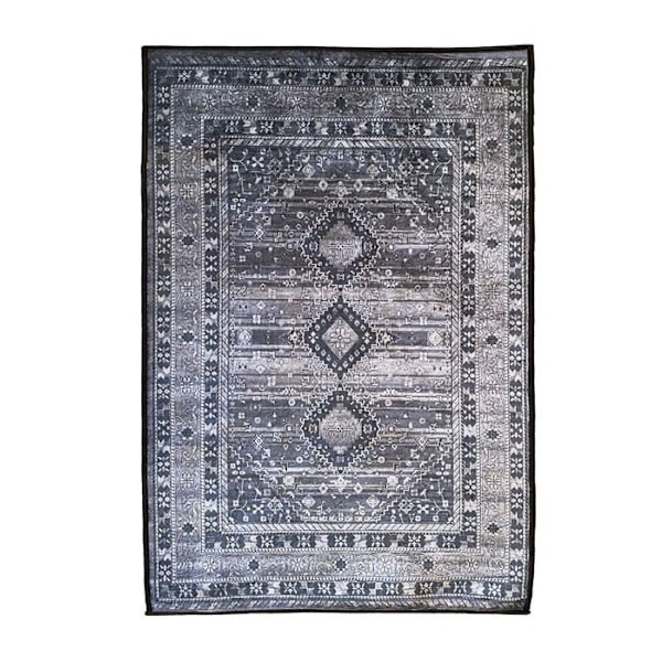Tæppe - MAGHREB - Antracit - 80x150 cm - Syntetisk - Skridsikker - Maskinvaskbar Grå