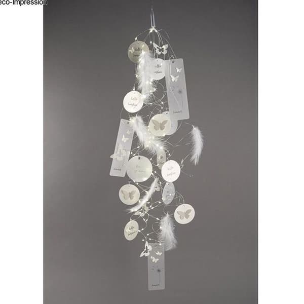 Micro-LED ljus girlander - RAYHER - 4 trådar - 6/18 h timer - Varm vit Gul