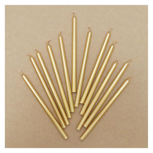 Pitkät kynttilät - Classic - Kulta - 12 cm - 12 kpl gyllene