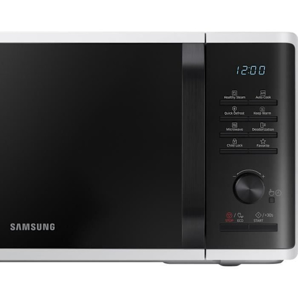 23L solo mikroovn - SAMSUNG - MS23K3555EW - Hvid - Elektronisk kontrol + knap - Hold varm funktion