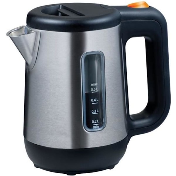 Kedel - KENWOOD JKM076 - Kompakt 0,5L - Satin og sort rustfrit stål - Aftageligt anti-kalkfilter