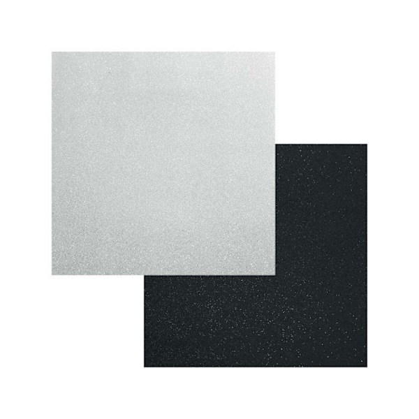2 pysyvää kiiltävää vinyyliä 122 x 14 cm - musta, hopea Flerfärgad