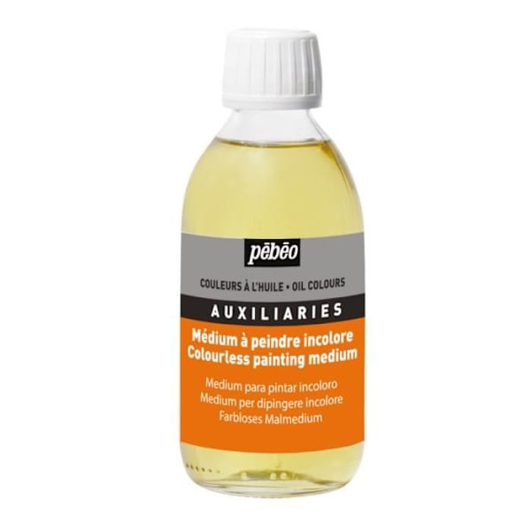 Målmedium - Pebeo - Ofärgad - 245 ml - Gör färgerna mer flytande - Blir inte gulnande Färglös