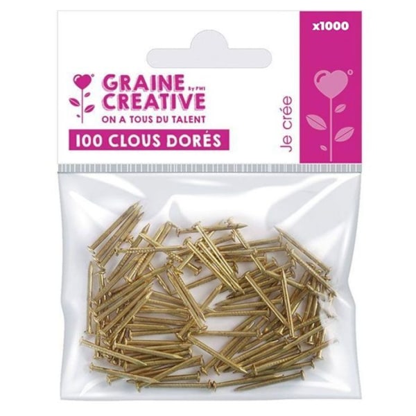 1000 mini guld naglar 20 mm gyllene
