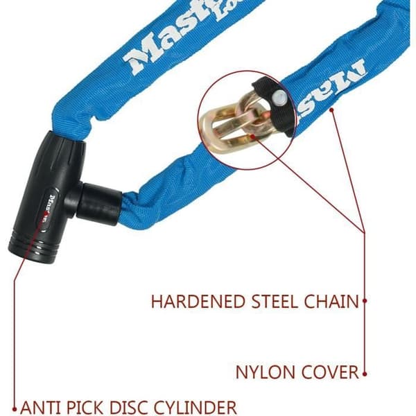 MASTER LOCK Cykellås Kæde [Nøgle] [90 cm Kæde] [Blå] 8391EURDPROCOLB Blå