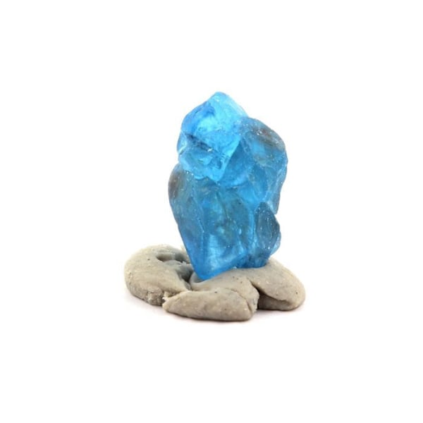 Sten og mineraler - ABIJOUX - Neonblå apatit - Betroka, Anosy, Madagaskar - 1,12 ct Blå