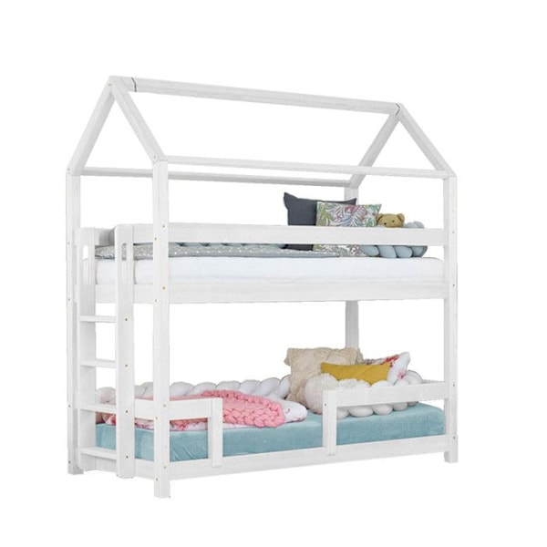 Lit superposé hytte MONTY 222 cm hvid Vit