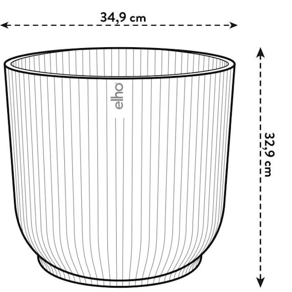 ELHO Vibes Fold Rund urtepotte Hjul 35 - Blå - Ø 35 x H 32 cm - indvendig - 100% genanvendt Mörkblå