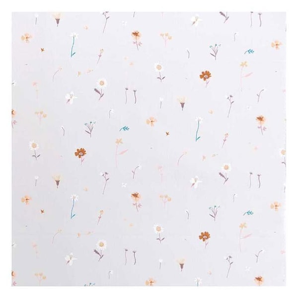 Millefleurs puuvillakangas 50 x 140 cm - 122 g / m² - Vaaleanharmaa Grå