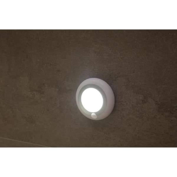Set med 2 LED-garderobslampor - GAO - 80 lumen, PIR-sensor, AAA-batterier Vit