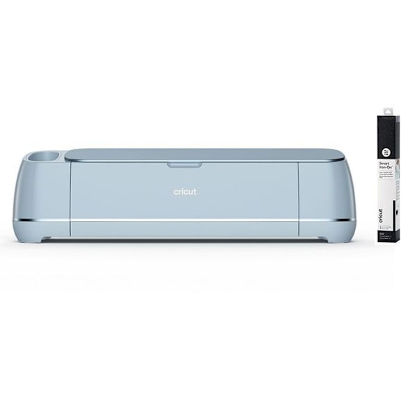 Cricut Maker 3 skæremaskine + sort glitrende termotransferfolie 91 x 33 cm Blå