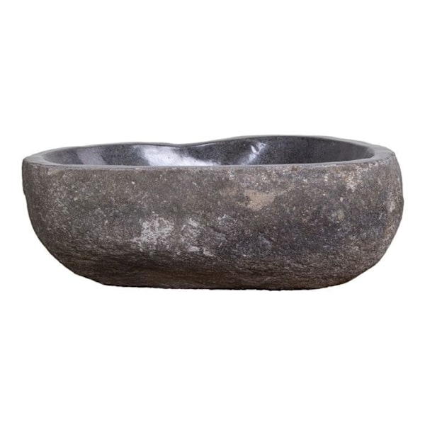 Brun naturstenseffekt Riverstone vask Svart