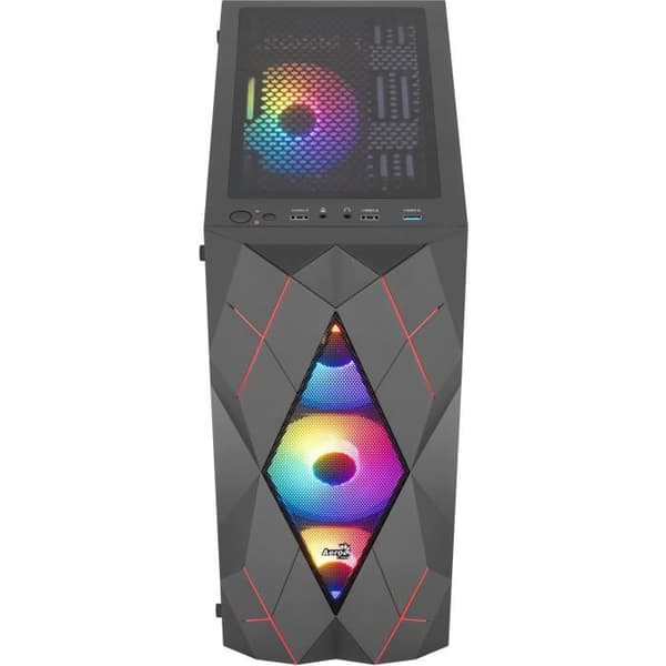 PC-kabinet - AEROCOOL - Volcan G v1 (Sort) - Mid-tower - ATX-format - Uden strømforsyning