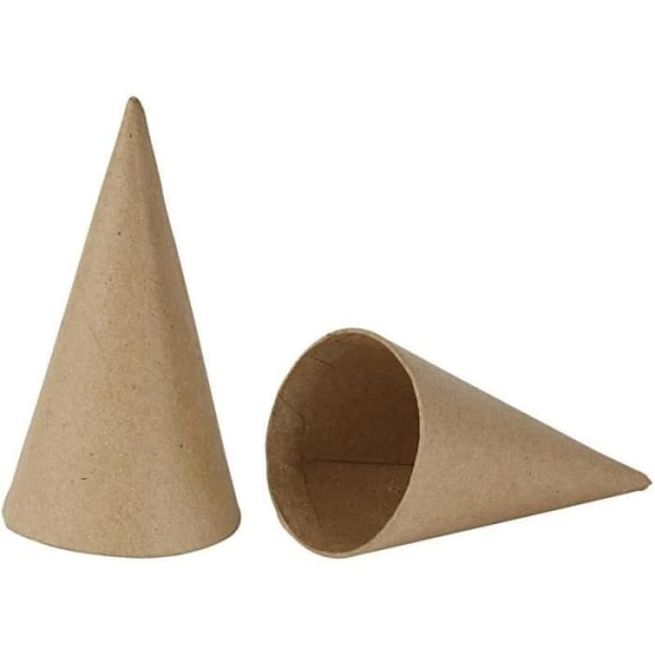 Sæt af papmaché-koner til dekoration - 14 cm - 10 stk.