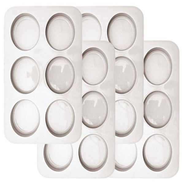 24 ovala silikontvålformar 8 x 6 x 3 cm