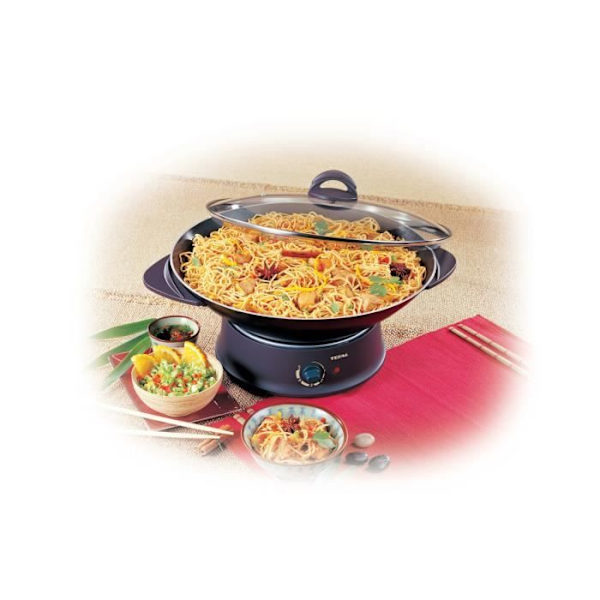 TEFAL Wok Fondue, justerbar termostat, non-stick beläggning, 8 gafflar ingår, kompakt, tillverkad i Frankrike WK302013