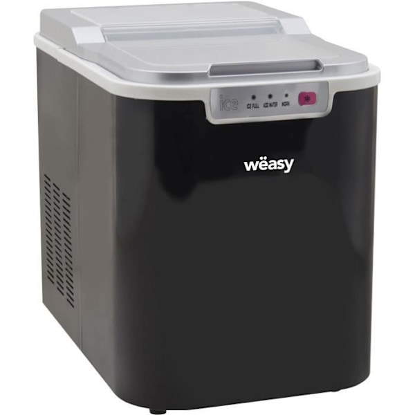 WEASY-jääkone - KW12 - Jopa 12 kg jäätä päivässä - 7-12 minuuttia tuotantoa - Musta Svart